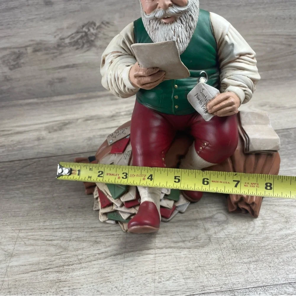 Vintage Ceramic Figure Santa Claus Reading Letter 9” Christmas Decor